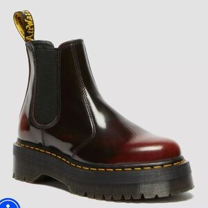 Dr. Martens 2976 Arcadia Leather Platform Chelsea Boots Cherry Red
